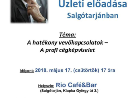 Tonk Emil üzleti előadása Salgótarjánban